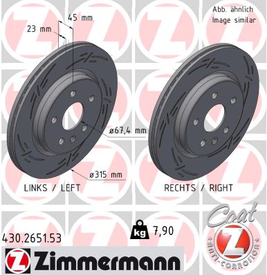 Тормозной диск black z ZIMMERMANN 430.2651.53