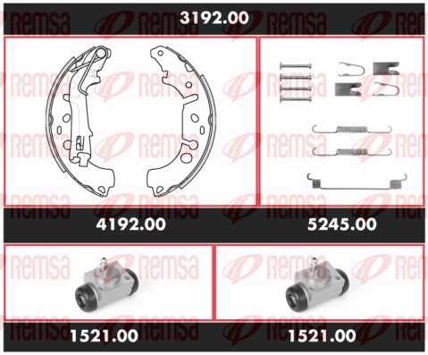 Комплект тормозов барабанный тормозной механизм precision kit REMSA SPK 3192.00