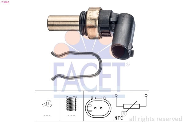 Датчик температура охлаждающей жидкости made in italy - oe equivalent FACET 7.3387