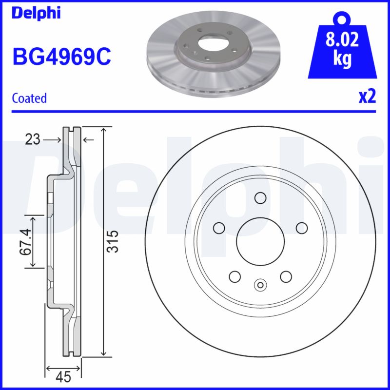 Тормозной диск DELPHI BG4969C