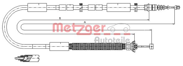 Тросик cтояночный тормоз METZGER 12.0706
