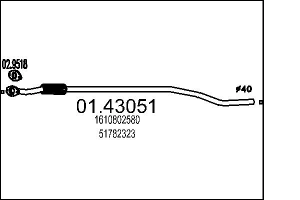 Труба выхлопного газа MTS 01.43051