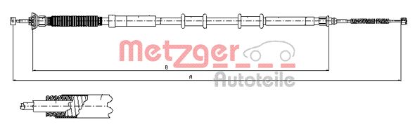 Тросик cтояночный тормоз METZGER 12.0716