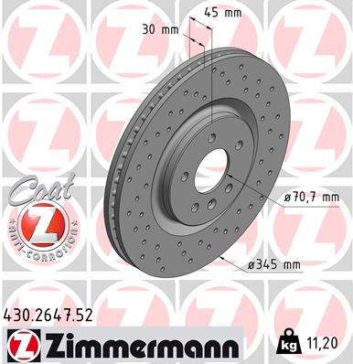 Тормозной диск sport brake disc z ZIMMERMANN 430.2647.52