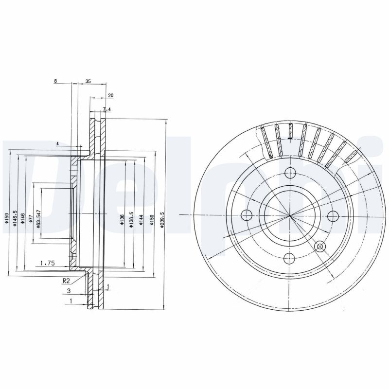 Тормозной диск DELPHI BG2440