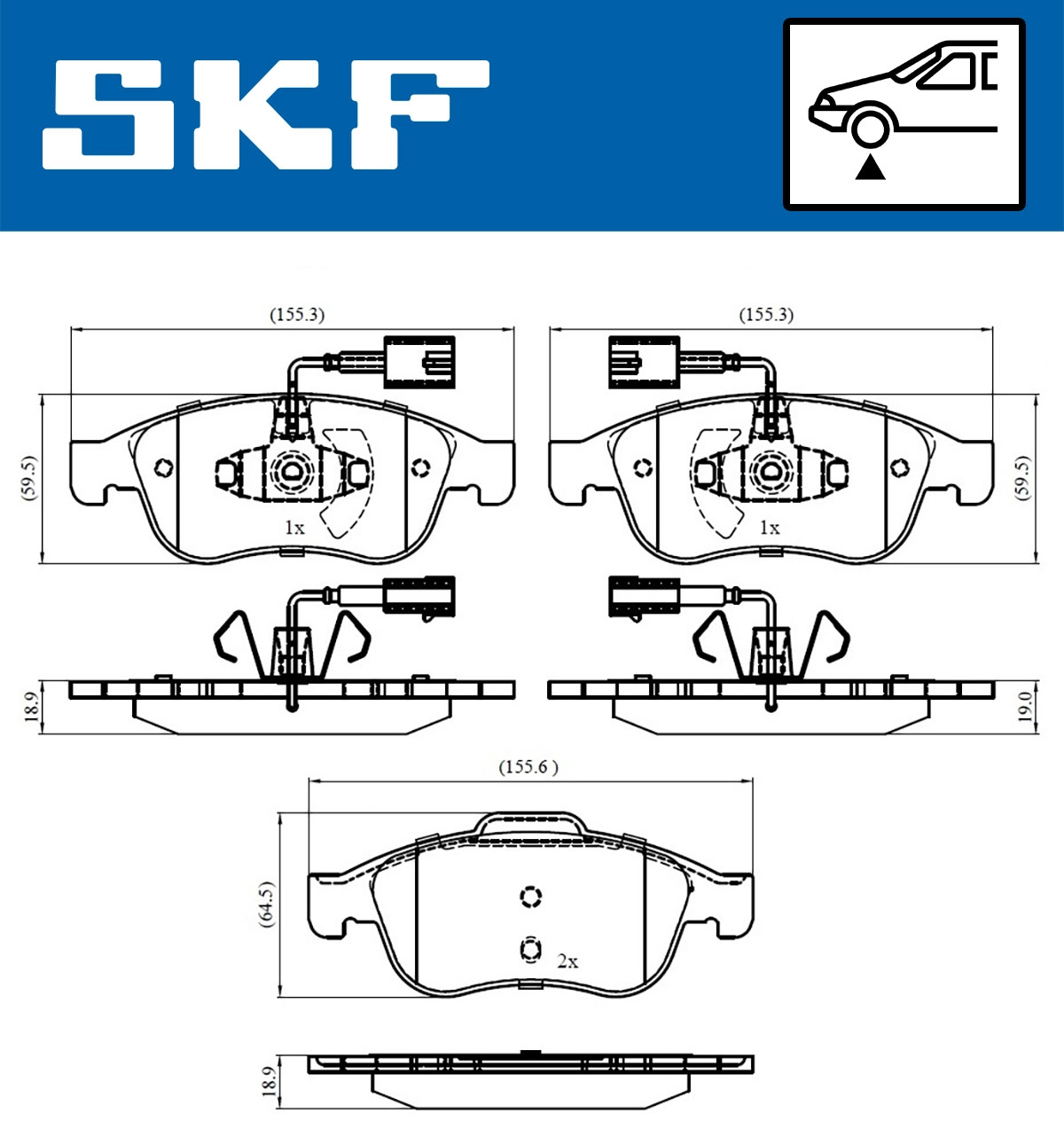 Комплект тормозных колодок дисковый тормоз SKF VKBP 80353 E