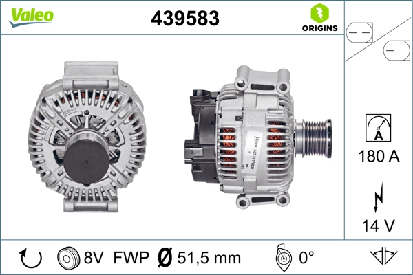 Генератор valeo origins new oe technology VALEO 439583
