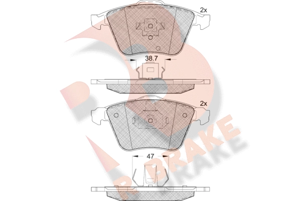 Комплект тормозных колодок дисковый тормоз R BRAKE RB1652