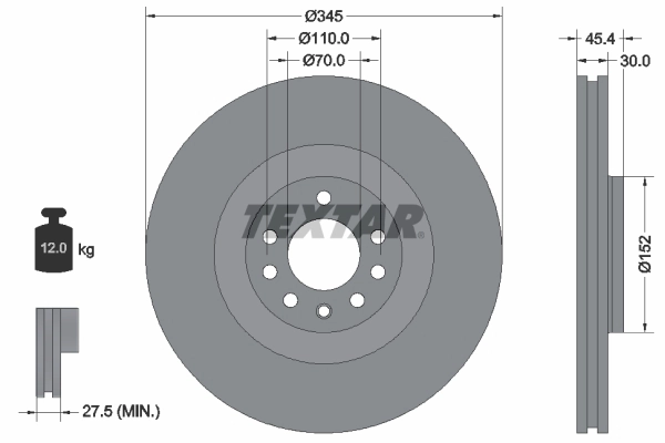 Тормозной диск pro TEXTAR 92242403