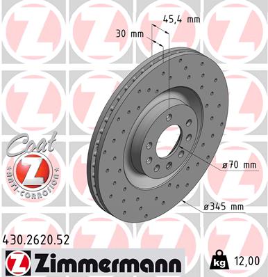 Тормозной диск sport brake disc z ZIMMERMANN 430.2620.52