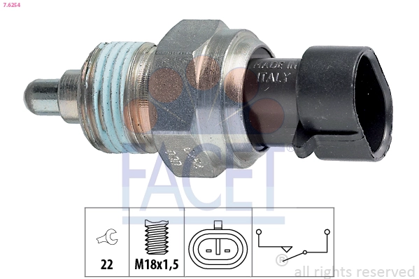 Выключатель фара заднего хода made in italy - oe equivalent FACET 7.6254