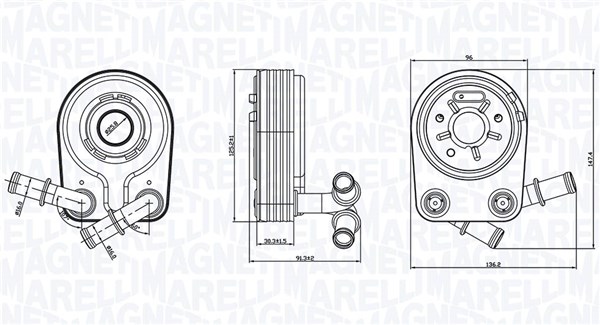 Масляный радиатор двигательное масло MAGNETI MARELLI 350300000100