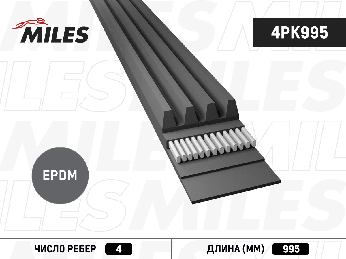 Поликлиновой ремень MILES 4PK995