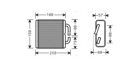 Теплообменник отопление салона AVA QUALITY COOLING MZ6144