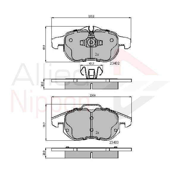 Комплект тормозных колодок дисковый тормоз anl braking ALLIED NIPPON ADB01137