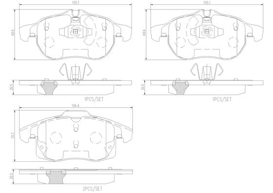 Комплект тормозных колодок дисковый тормоз prime line - ceramic BREMBO P10011N