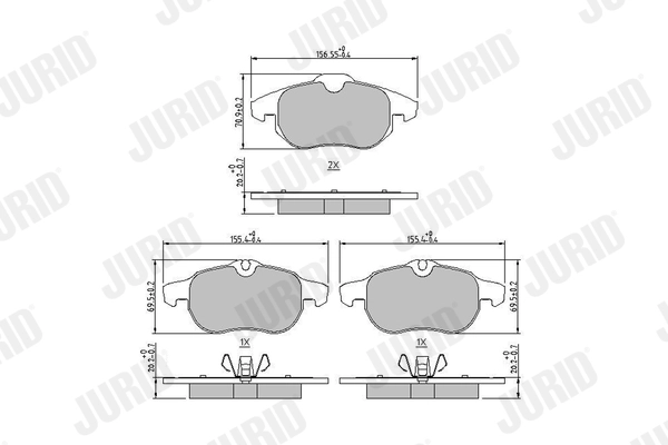 Комплект тормозных колодок дисковый тормоз JURID 573723J