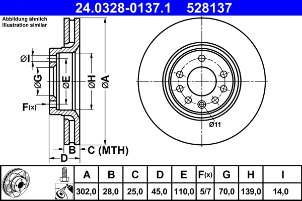 Тормозной диск powerdisc ATE 24.0328-0137.1