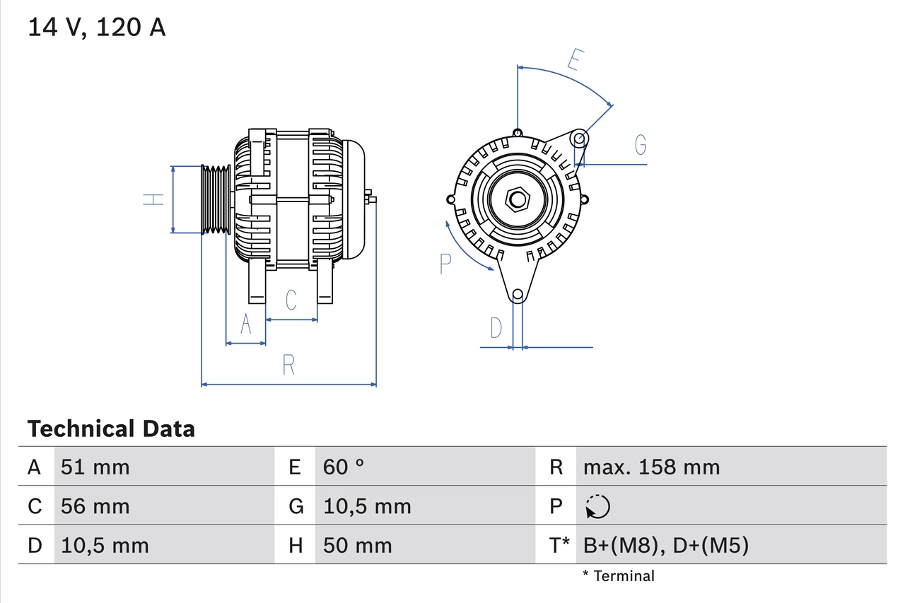 Генератор BOSCH 0 986 044 030
