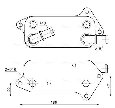 Масляный радиатор двигательное масло AVA QUALITY COOLING SB3083