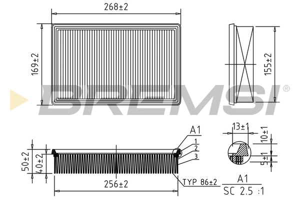 Воздушный фильтр BREMSI FA0570