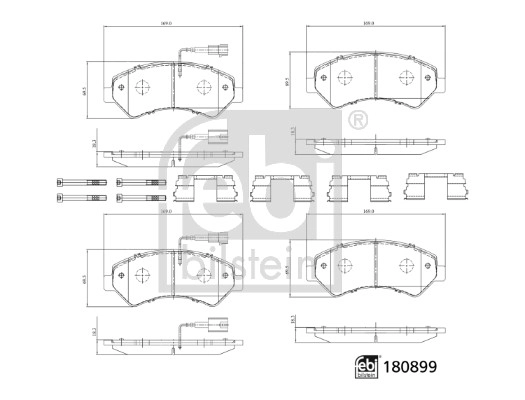 Комплект тормозных колодок дисковый тормоз FEBI BILSTEIN 180899