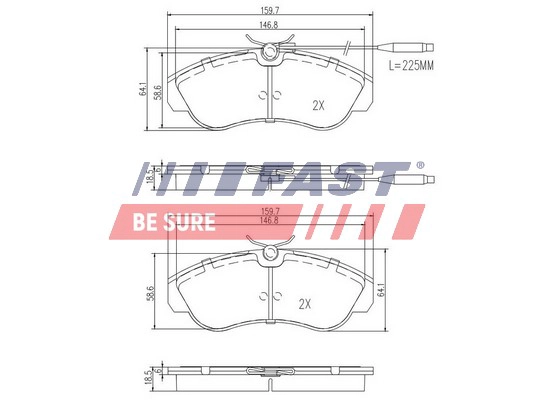 Комплект тормозных колодок дисковый тормоз FAST FT29012