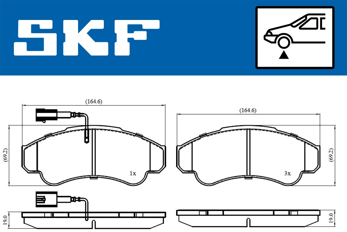 Комплект тормозных колодок дисковый тормоз SKF VKBP 80441 E