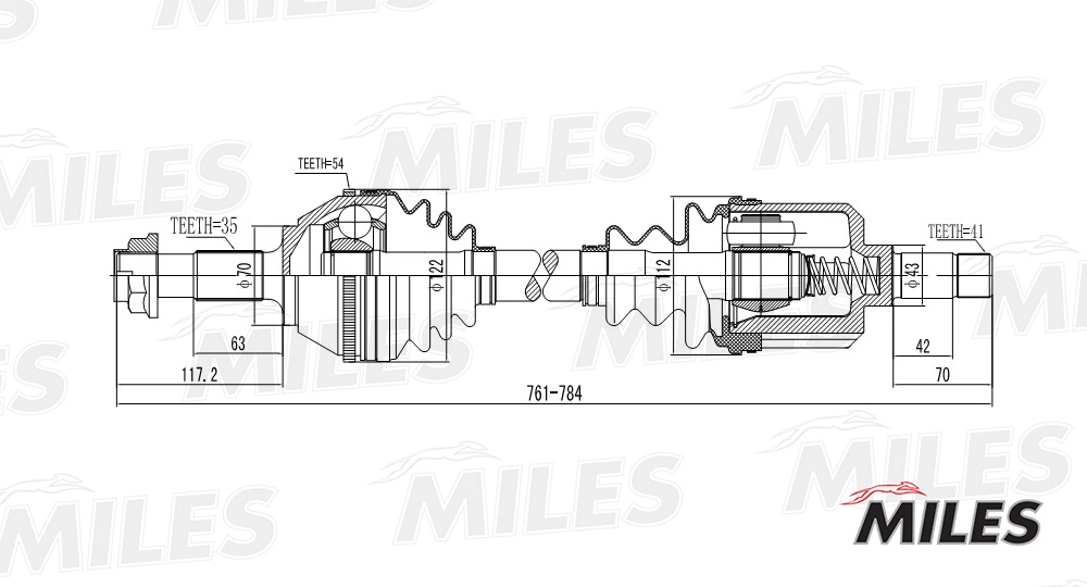 Приводной вал MILES GC01147