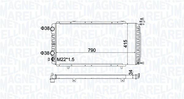 Радиатор охлаждение двигателя MAGNETI MARELLI 350213180900
