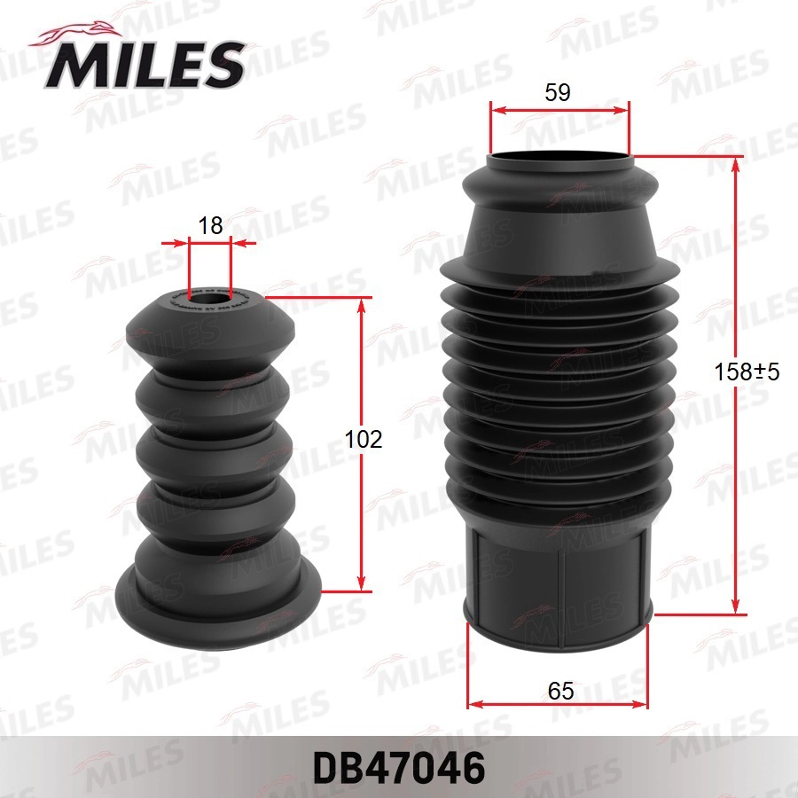 Пылезащитный комплект амортизатор MILES DB47046