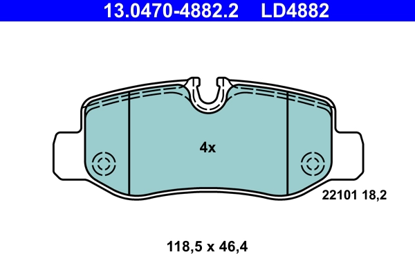 Комплект тормозных колодок дисковый тормоз ate ceramic ATE 13.0470-4882.2