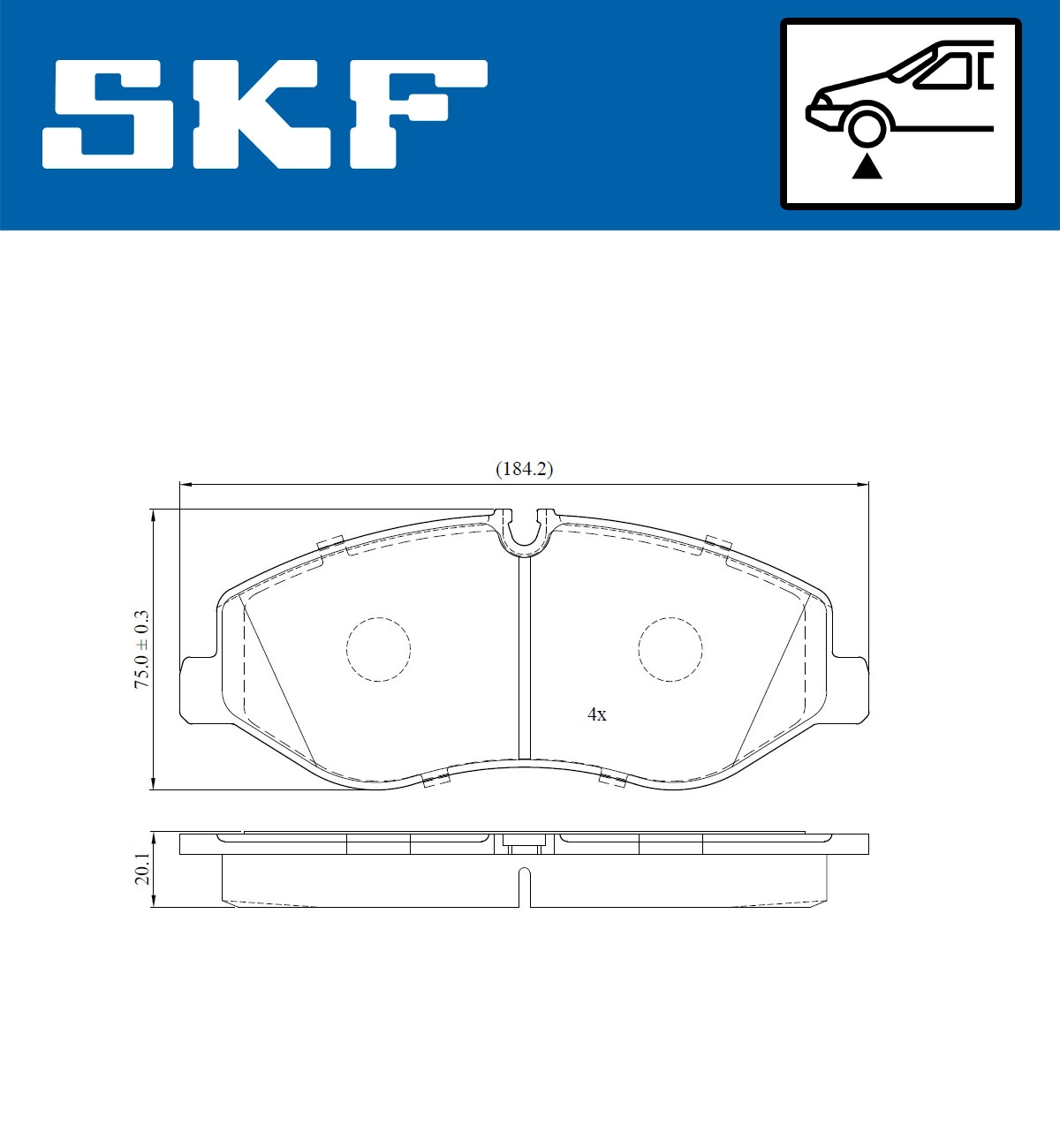 Комплект тормозных колодок дисковый тормоз SKF VKBP 80213