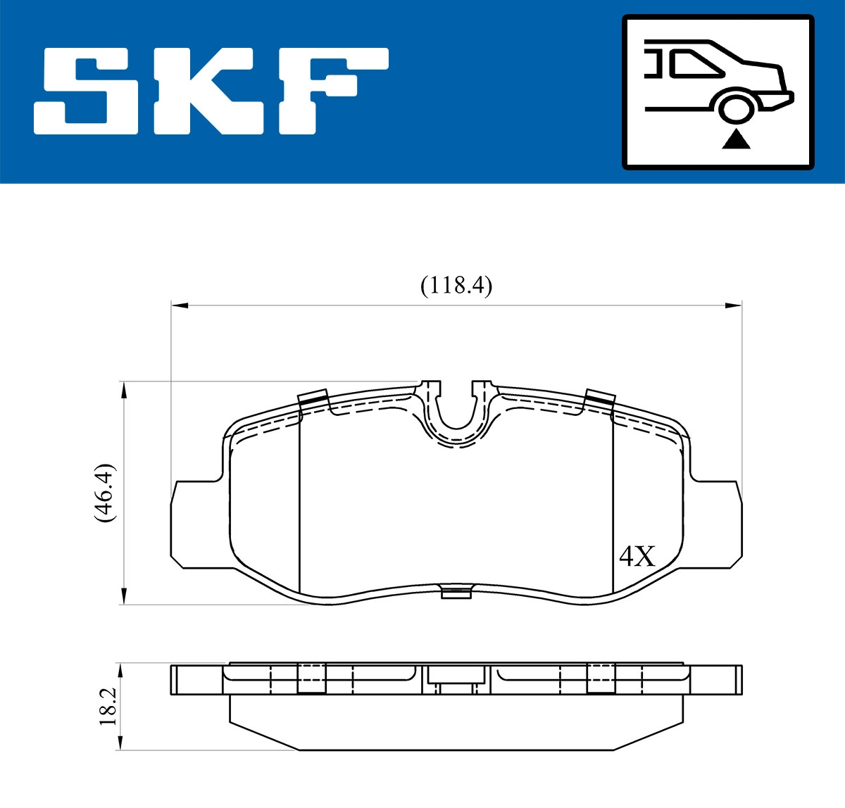 Комплект тормозных колодок дисковый тормоз SKF VKBP 90080