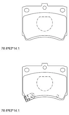 Комплект тормозных колодок дисковый тормоз ASIMCO KD3734