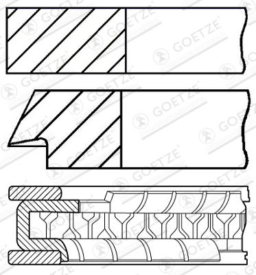 Комплект поршневых колец GOETZE ENGINE 08-125607-00