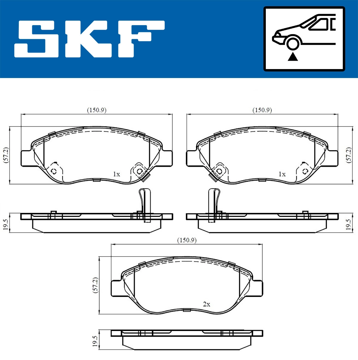 Комплект тормозных колодок дисковый тормоз SKF VKBP 80322 A
