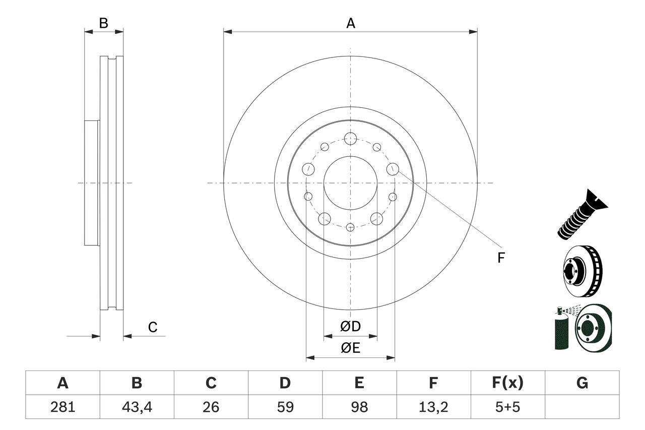 Тормозной диск BOSCH 0 986 479 G82