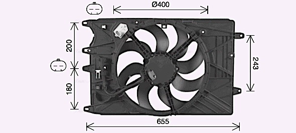 Вентилятор охлаждение двигателя AVA QUALITY COOLING FT7615