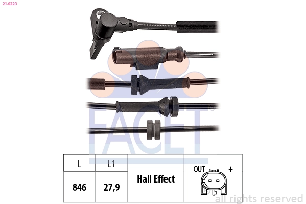 Датчик частота вращения колеса made in italy - oe equivalent FACET 21.0223