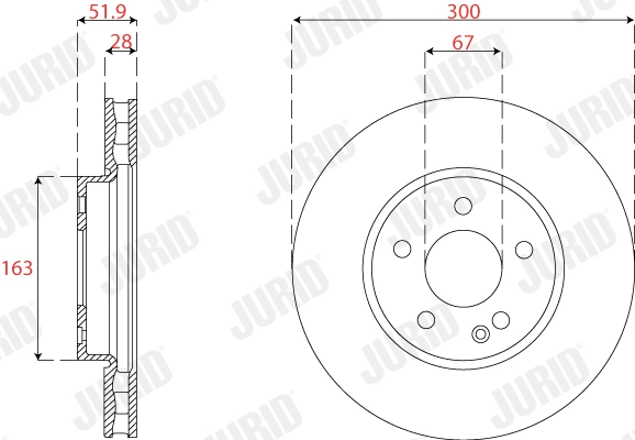 Тормозной диск JURID 563280JC