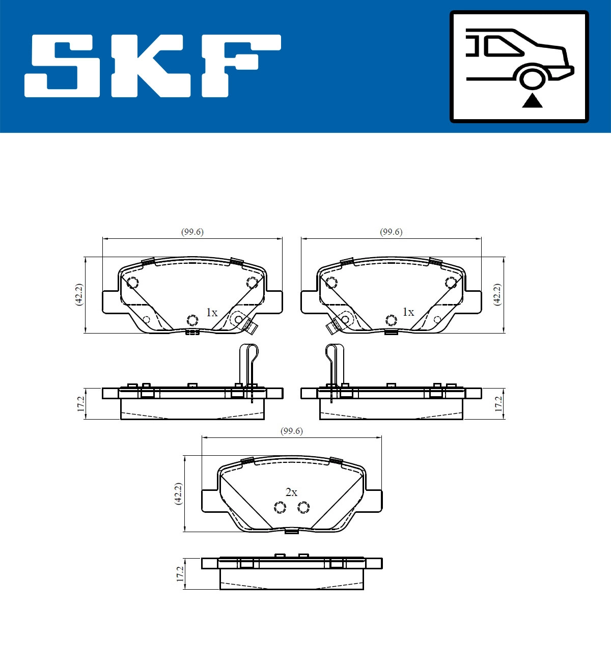 Комплект тормозных колодок дисковый тормоз SKF VKBP 90303 A