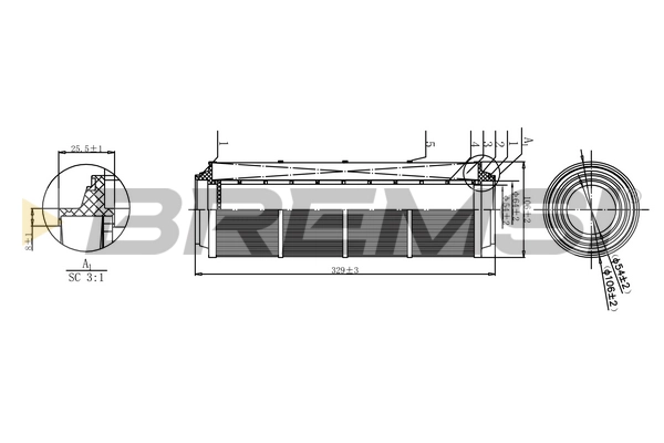 Воздушный фильтр BREMSI FA1143