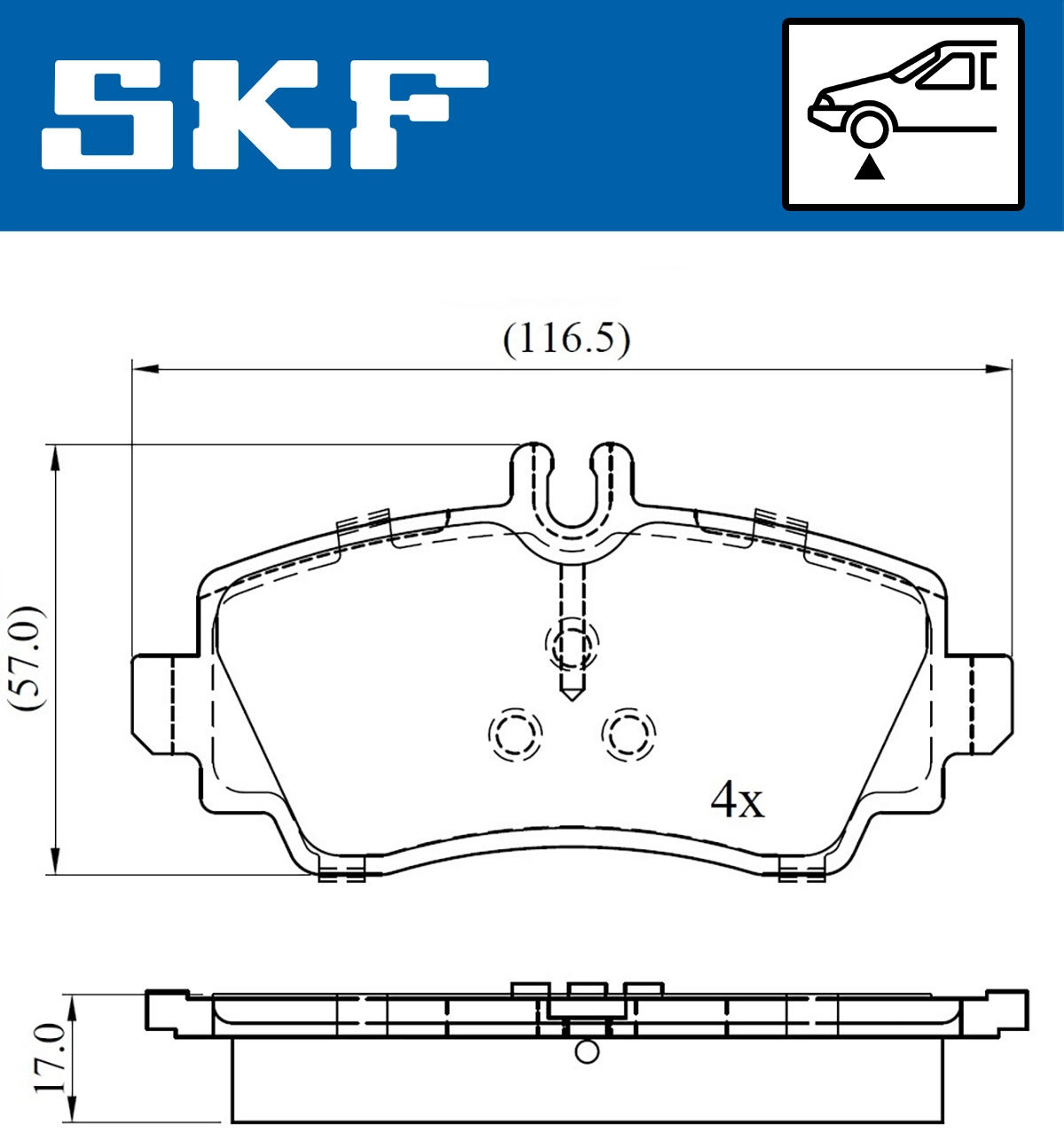 Комплект тормозных колодок дисковый тормоз SKF VKBP 80220