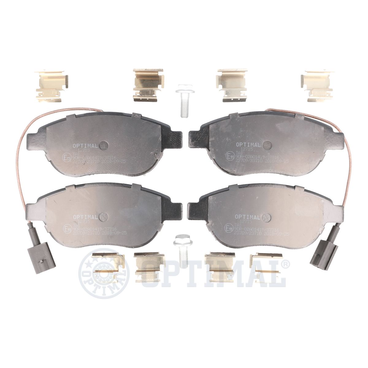 Комплект тормозных колодок дисковый тормоз OPTIMAL BP-12715