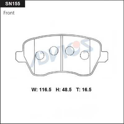 Комплект тормозных колодок дисковый тормоз ADVICS SN155