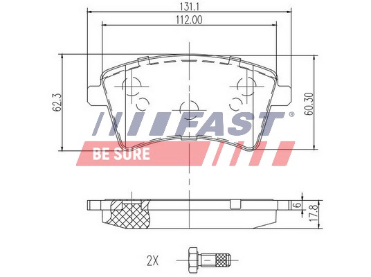 Комплект тормозных колодок дисковый тормоз FAST FT29527
