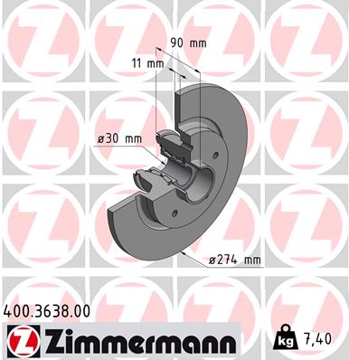 Тормозной диск ZIMMERMANN 400.3638.00