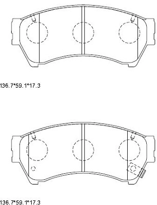 Комплект тормозных колодок дисковый тормоз ASIMCO KD3739