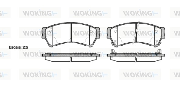 Комплект тормозных колодок дисковый тормоз WOKING P10963.02